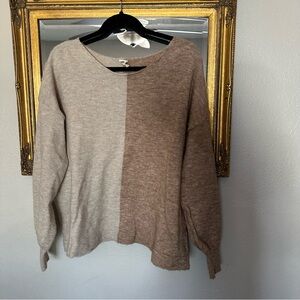LAWLESS Two-Tone Beige and Brown Sweater